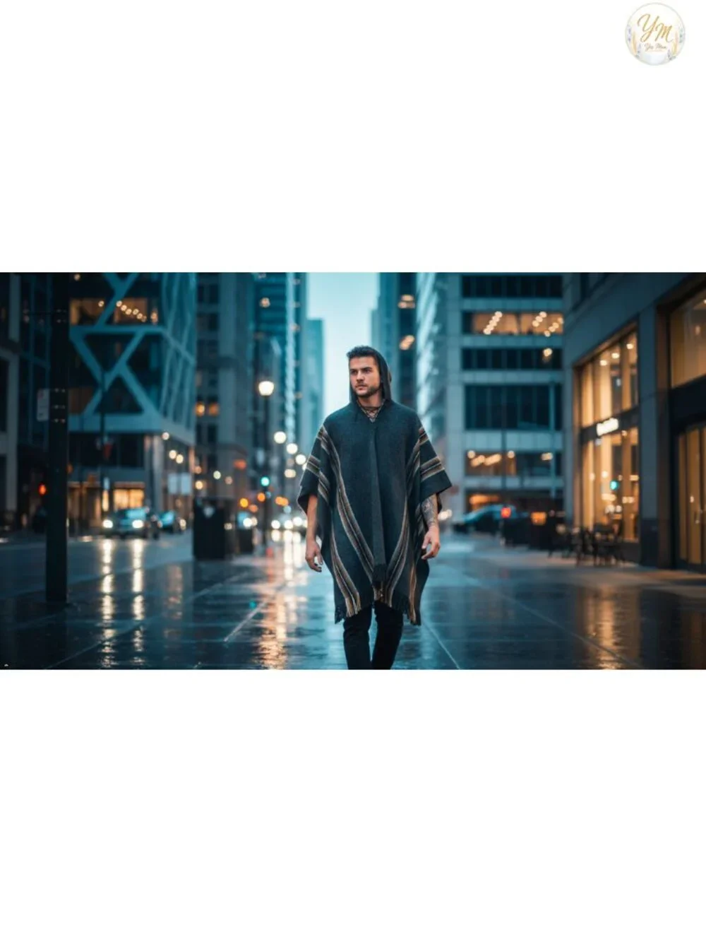 Alpaca Wool Hooded Poncho Cloak Cape Unisex Wrap